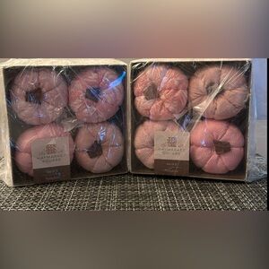 Christmas Pink Decorative Pumpkins Each box contains 8 Pumpkins.